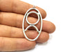 2 Silver Charms Antique Silver Plated Charms (50x27mm)  G16584