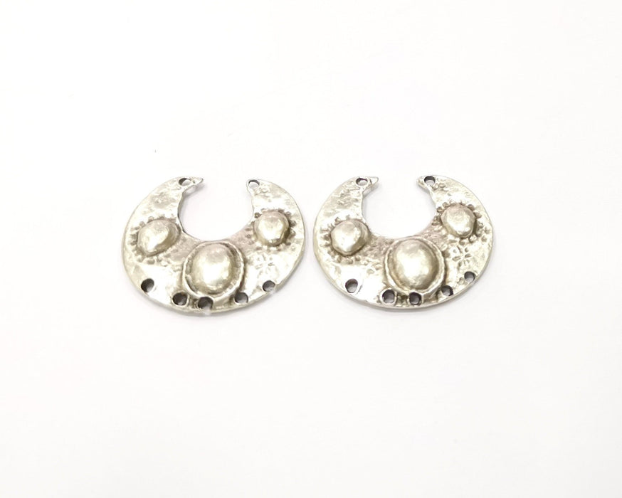 2 Silver Charms Antique Silver Plated Charms (29x24mm)  G16585