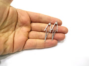 4 Silver Charms Antique Silver Plated Charms (43x14mm)  G16586