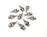 10 Silver Charms Antique Silver Plated Charms (18x8mm)  G16589