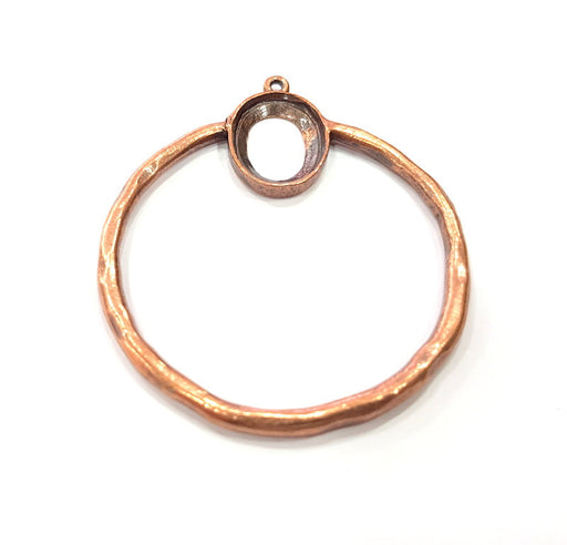 Circle Pendant Antique Copper Pendant Antique Copper Plated Metal (50mm) G15707
