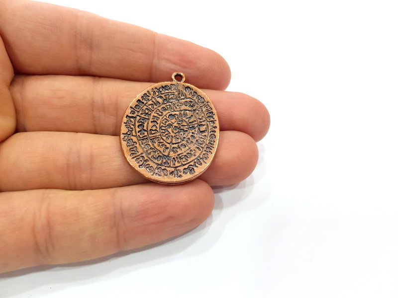 2 Antique Copper Charm Antique Copper Plated Metal (36x28mm) G15710