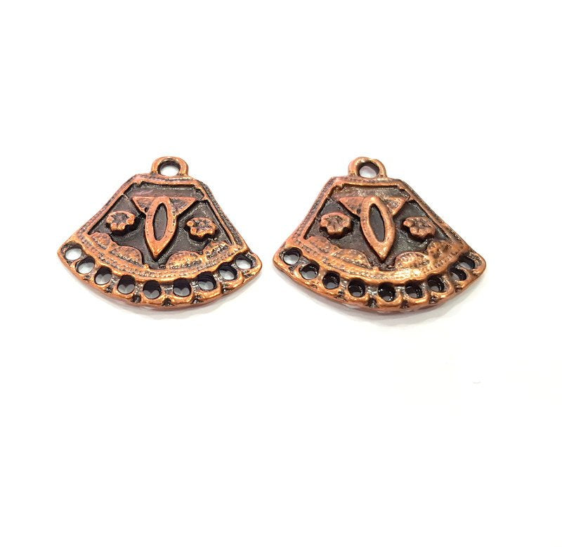 2 Antique Copper Charm Antique Copper Plated Metal (28x26mm) G15711