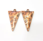 2 Triangle Charm Antique Copper Charm Antique Copper Plated Metal (45x23mm) G15713