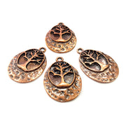 2 Tree Charm Antique Copper Charm Antique Copper Plated Metal (32x23mm) G15722