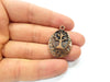 2 Tree Charm Antique Copper Charm Antique Copper Plated Metal (32x23mm) G15722