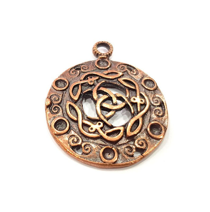 Antique Copper Pendant Antique Copper Plated Metal (36mm) G15724