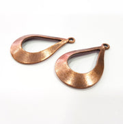 2 Teardrop Charm Antique Copper Charm Antique Copper Plated Metal (40x24mm) G15726