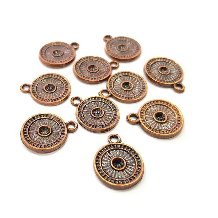 10 Antique Copper Charm Antique Copper Plated Metal (13mm) G15727