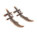 2 Sword Charm Antique Copper Charm Antique Copper Plated Metal (64x21mm) G15731