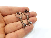 4 Key Charm Antique Copper Charm Antique Copper Plated Metal (41x16mm) G15742
