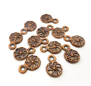 20 Antique Copper Charm Antique Copper Plated Metal (9mm) G15743