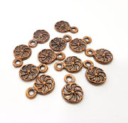 20 Antique Copper Charm Antique Copper Plated Metal (9mm) G15743
