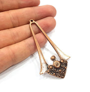 2 Antique Copper Pendant Antique Copper Plated Metal (71x38mm) G15752