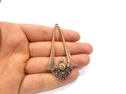 2 Antique Copper Pendant Antique Copper Plated Metal (71x38mm) G15752