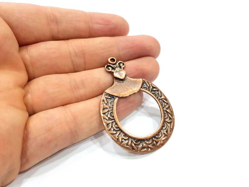 2 Antique Copper Pendant Antique Copper Plated Metal (55x40mm) G15754