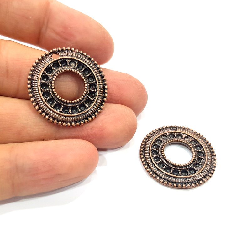 2 Antique Copper Charm Antique Copper Plated Metal (28mm) G15753