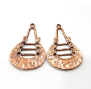 2 Antique Copper Pendant Antique Copper Plated Metal (53x31mm) G15756