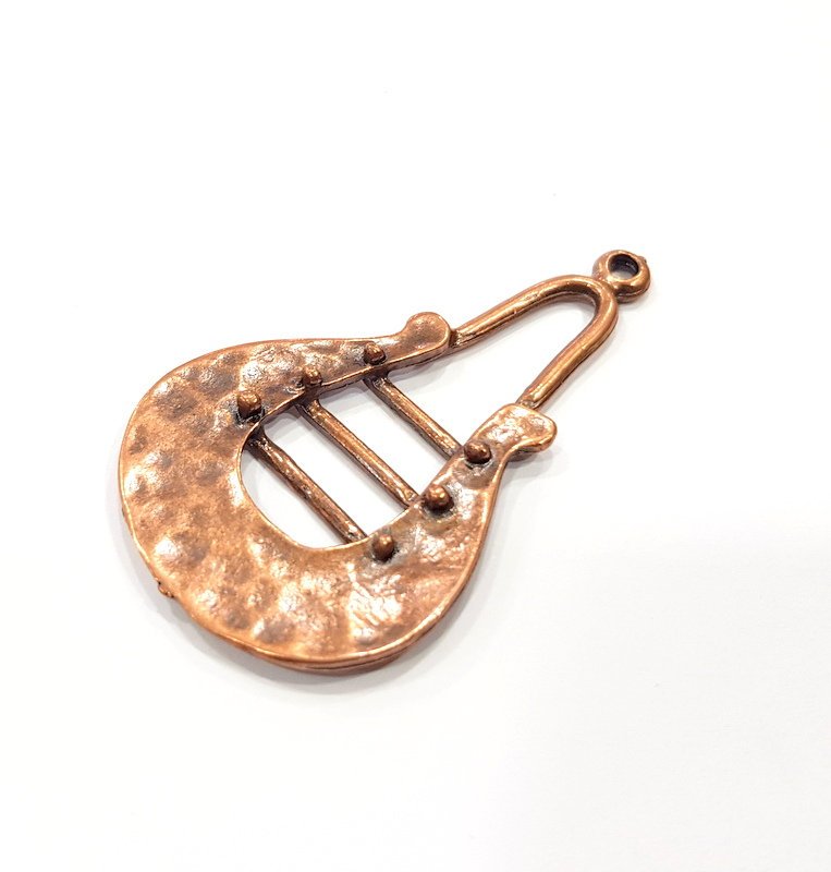 2 Antique Copper Pendant Antique Copper Plated Metal (53x31mm) G15756