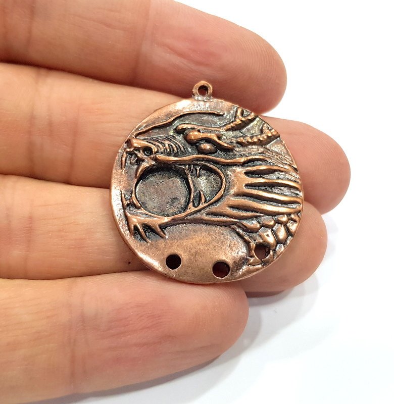 2 Antique Copper Charm Antique Copper Plated Metal (31mm) G15759