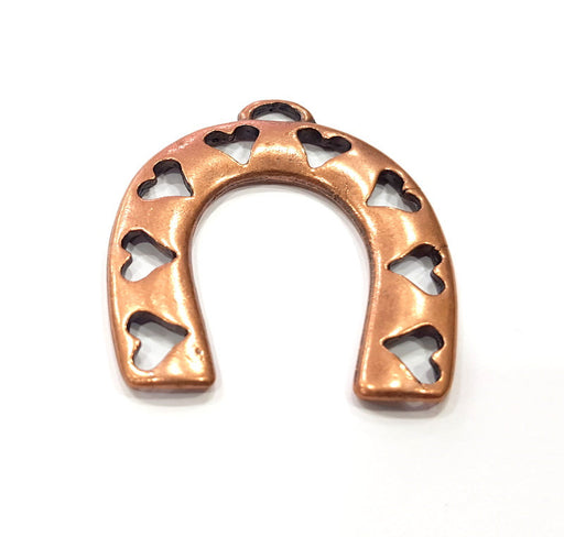 Horseshoe Pendant Antique Copper Pendant Antique Copper Plated Metal (50x44mm) G15762