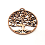 2 Tree Charm Antique Copper Charm Antique Copper Plated Metal (41mm) G15763