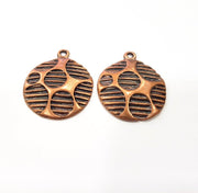 2 Antique Copper Charm Antique Copper Plated Metal (30mm) G15764