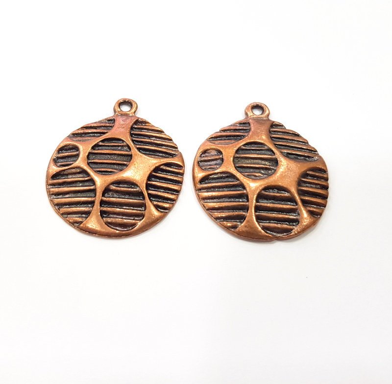 2 Antique Copper Charm Antique Copper Plated Metal (30mm) G15764