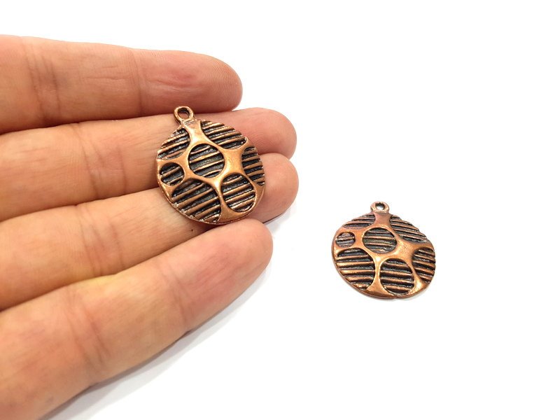 2 Antique Copper Charm Antique Copper Plated Metal (30mm) G15764