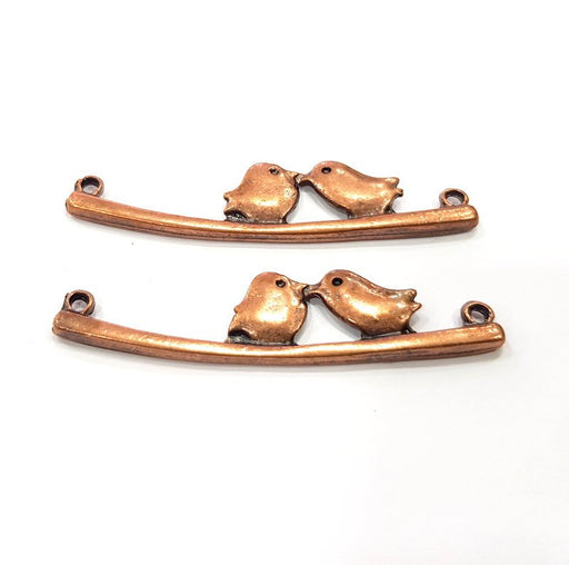 4 Bird Charm Antique Copper Charm Antique Copper Plated Metal (50x11mm) G15766