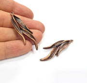 4 Antique Copper Charm Antique Copper Plated Metal (50x17mm) G15767