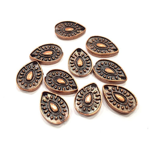 8 Drop Charm Antique Copper Charm Antique Copper Plated Metal (15x10mm) G15771