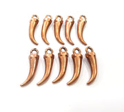 8 Tooth Charm Antique Copper Charm Antique Copper Plated Metal (26x6mm) G15774