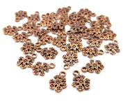 20 Snowflake Charm Antique Copper Charm Antique Copper Plated Metal (13x10mm) G15775