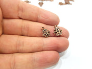 20 Snowflake Charm Antique Copper Charm Antique Copper Plated Metal (13x10mm) G15775