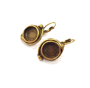 Earring Blank Backs Antique Bronze Resin Base inlay Cabochon Mountings Setting Antique Bronze Plated Brass (10mm blank) 1 pair G15784