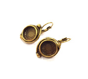 Earring Blank Backs Antique Bronze Resin Base inlay Cabochon Mountings Setting Antique Bronze Plated Brass (10mm blank) 1 pair G15784