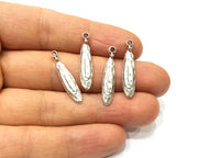 10 Silver Charms Antique Silver Plated Charms (27x5mm)  G16609