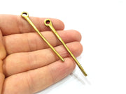 4 Spike Charms Antique Bronze Charm Antique Bronze Plated Metal  (67x8mm) G15787