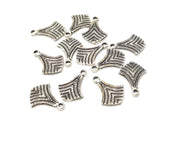 10 Silver Charms Antique Silver Plated Charms Double Sided (19x13mm)  G16612
