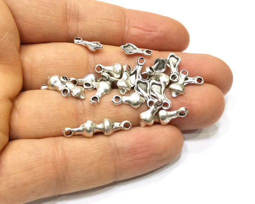 20 Silver Charms Antique Silver Plated Charms (12x6mm)  G16616