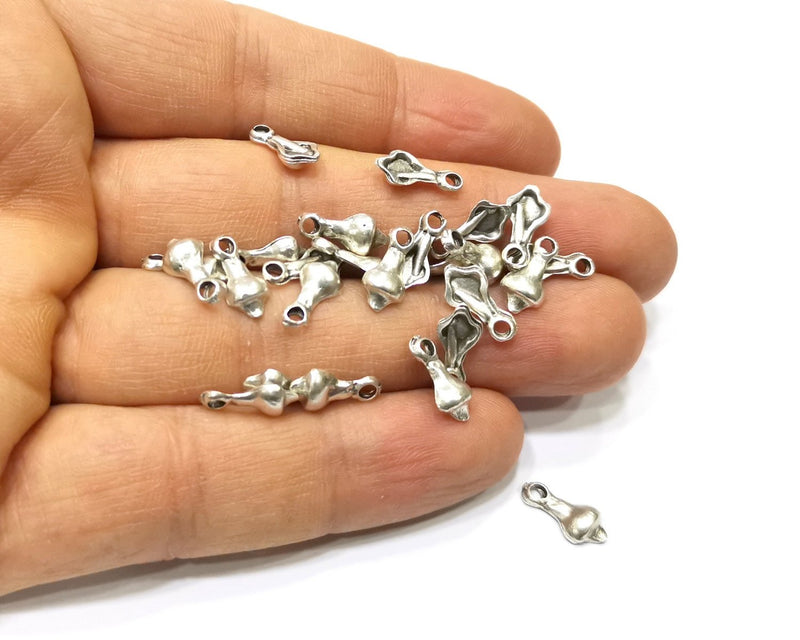 20 Silver Charms Antique Silver Plated Charms (12x6mm)  G16616