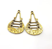 2 Antique Bronze Charm Antique Bronze Plated Metal  (53x31mm) G15790