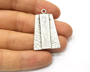 2 Silver Charms Antique Silver Plated Charms (39x24mm)  G16618