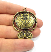 Antique Bronze Charm Antique Bronze Plated Metal  (51x39mm) G15791