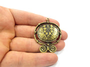 Antique Bronze Charm Antique Bronze Plated Metal  (51x39mm) G15791