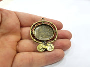 Antique Bronze Charm Antique Bronze Plated Metal  (51x39mm) G15791