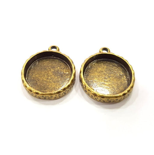 2 Hammered Resin Base Pendant Blank inlay Blank Mosaic Blank Bezel Setting Mountings Antique Bronze Plated Metal (20mm blank) G15793
