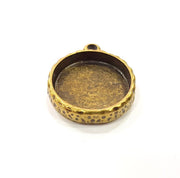 2 Hammered Resin Base Pendant Blank inlay Blank Mosaic Blank Bezel Setting Mountings Antique Bronze Plated Metal (20mm blank) G15793