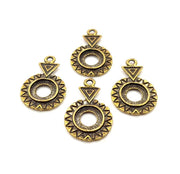 8 Antique Bronze Charm Antique Bronze Plated Metal  (26x17mm) G15795